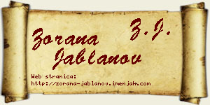 Zorana Jablanov vizit kartica